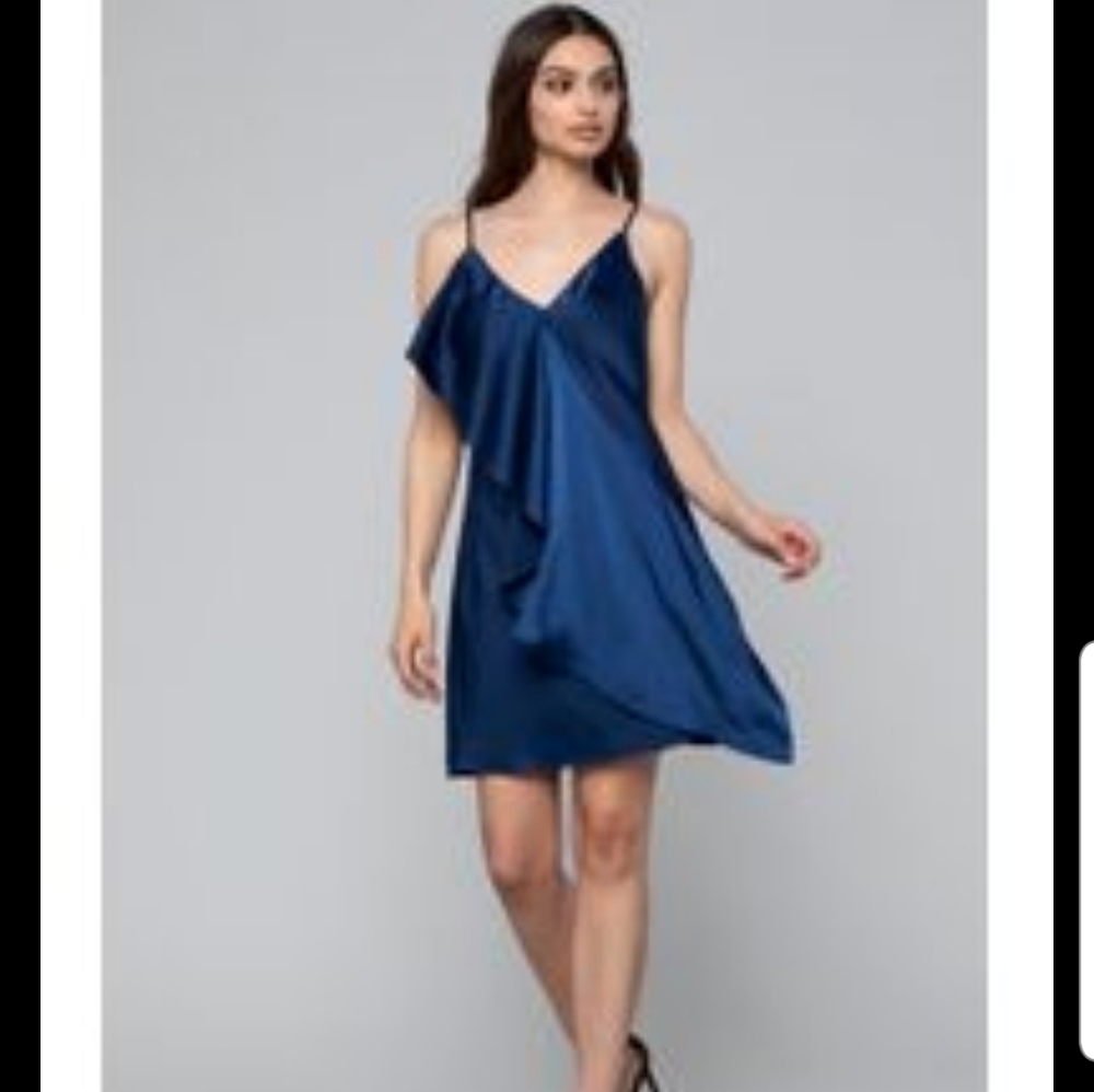 Asymmetric Drape Slip Dress